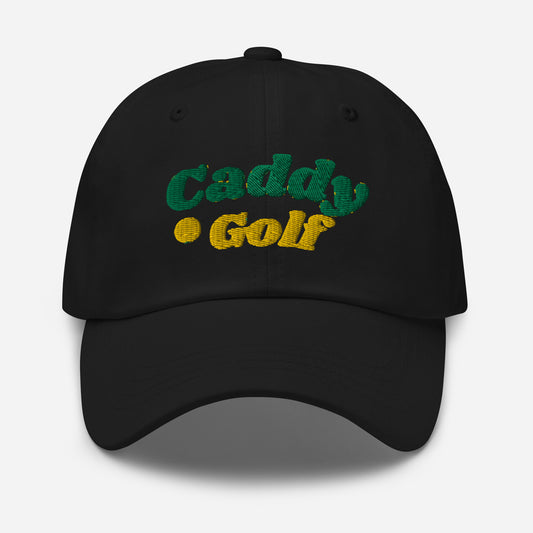 Caddy Golf Retro Logo Black Baseball Hat-Caddy Golf
