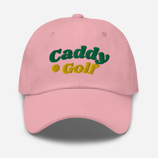 Caddy Golf Retro Logo Pink Baseball Hat-Caddy Golf