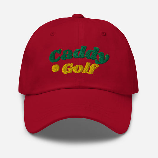 Caddy Golf Retro Logo Red Baseball Hat-Caddy Golf