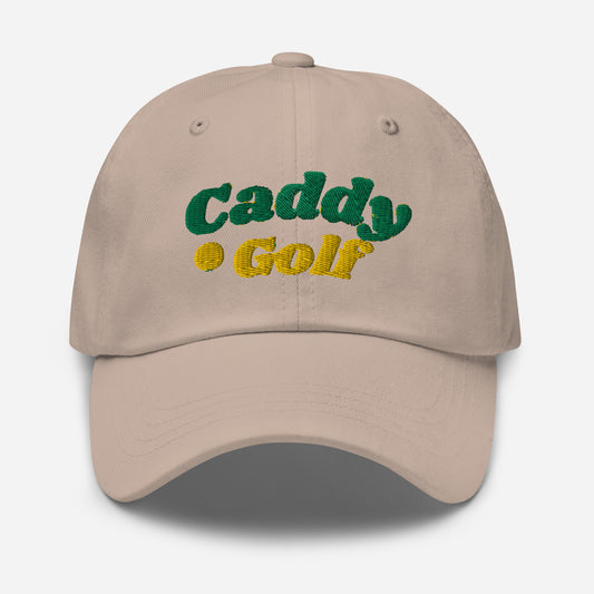 Caddy Golf Retro Logo Stone Baseball Hat-Caddy Golf