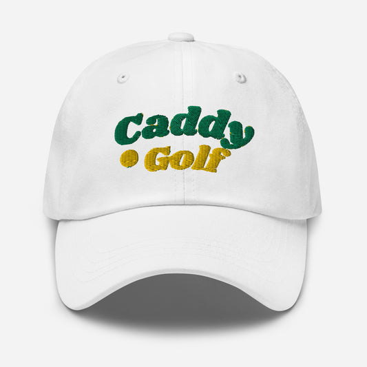 Caddy Golf Retro Logo White Baseball Hat-Caddy Golf