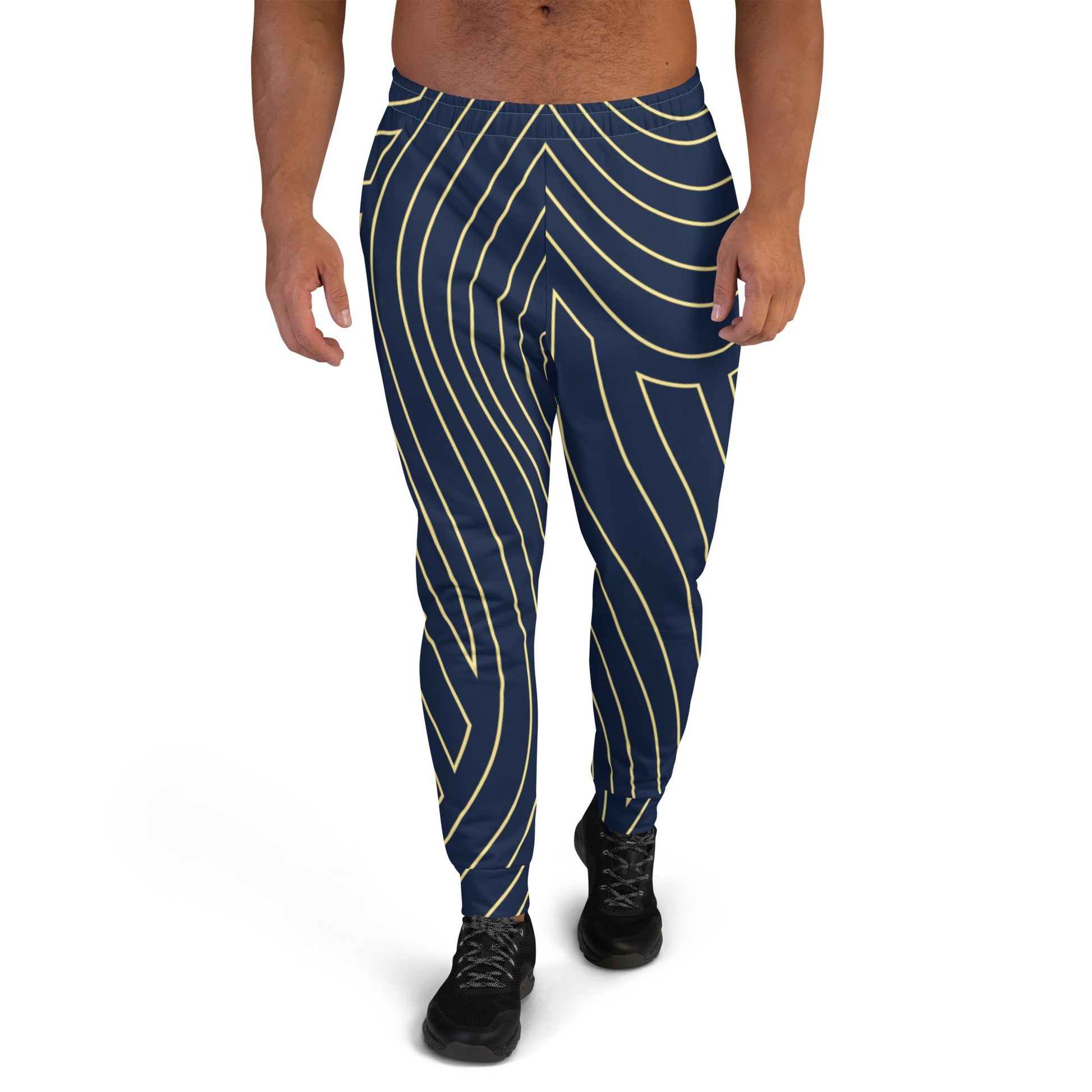 Navy and Yellow Topography Caddy Golf Joggers-Caddy Golf